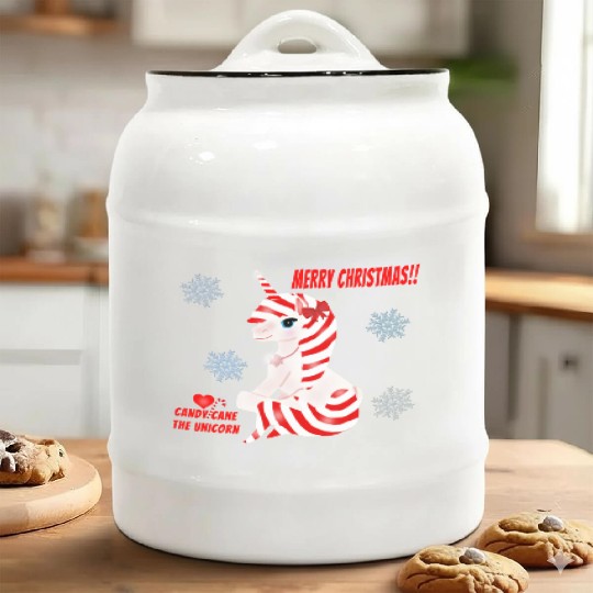 "Candy Cane the Unicorn" (Snowflake Snuggliezz) Ceramic Cookie Jars