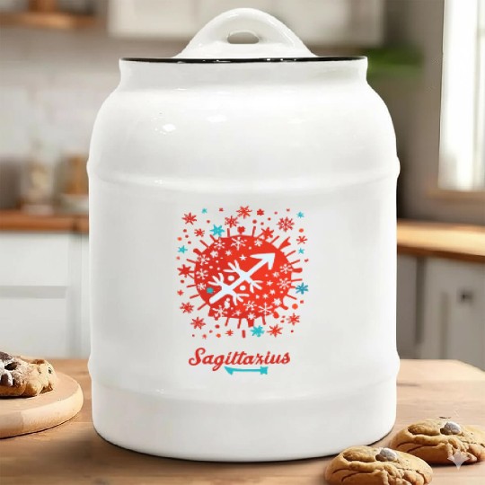 Sagittarius in the Winter Wonderland Ceramic Cookie Jars