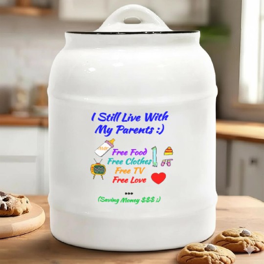 Baby Gift : I Still Live With My Parents - Funny Ceramic Cookie Jars