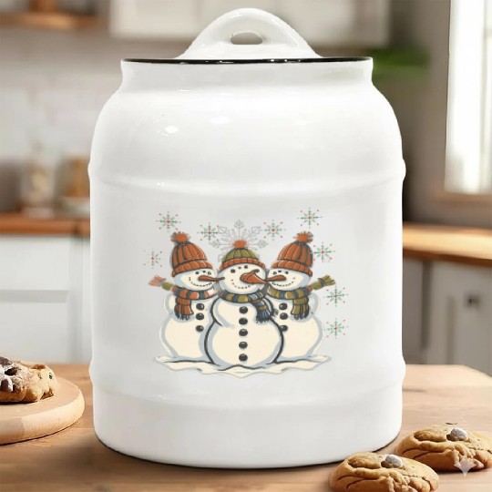 Snowman Festive Greetings Ceramic Cookie Jars