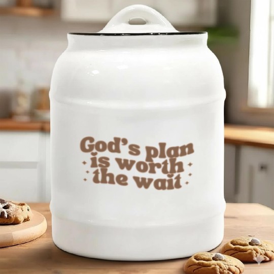 God's Plan Is Worth The Wait Ceramic Cookie Jars