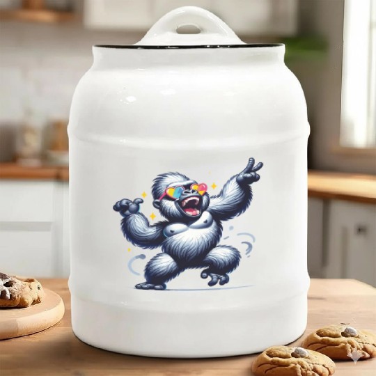 Gorilla With Sunglasses Ceramic Cookie Jars