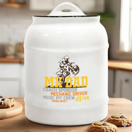 Mx Dad Motocross Supercross Papa Ceramic Cookie Jars