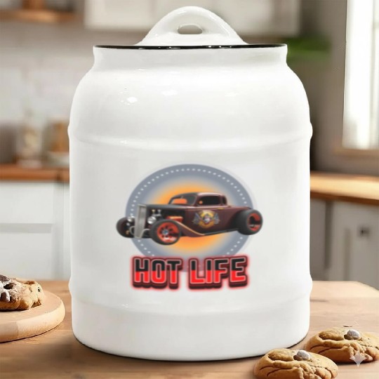 Hot Life Hot Rod Car Ceramic Cookie Jars