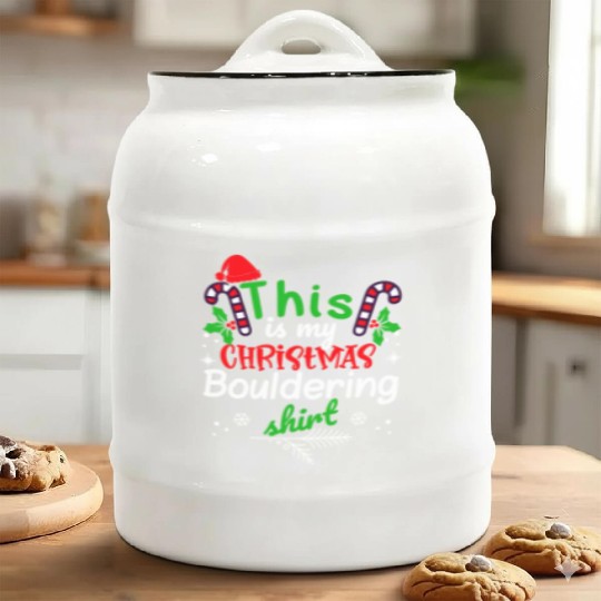 This is my Christmas Bouldering Ceramic Cookie Jars