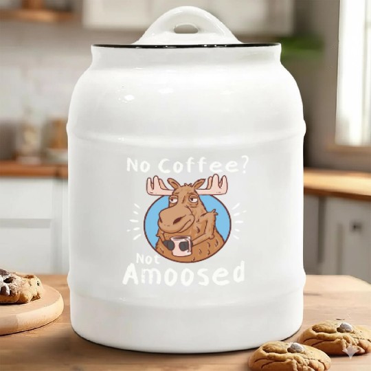 No Coffee Not Amoosed Moose Ceramic Cookie Jars