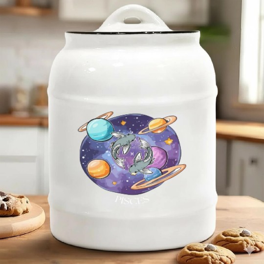 Pisces zodiac sign Ceramic Cookie Jars