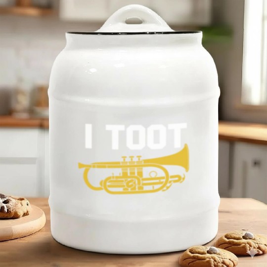 I Toot Funny Mellophone Player Jazz School Band Ceramic Cookie Jars