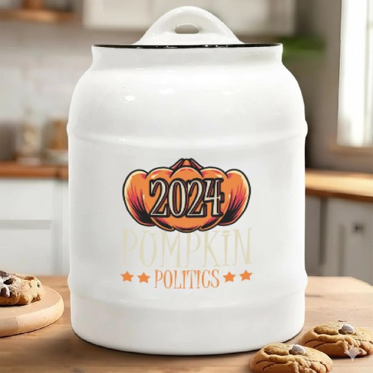 2024 Pumpkin Politics Vote Meme Halloween Voting Ceramic Cookie Jars