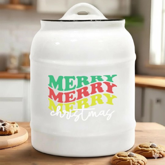 Merry merry merry Christmas, Xmas Design Ceramic Cookie Jars