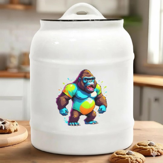 Cartoonish Gorilla Ceramic Cookie Jars