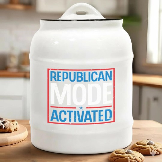 Republican Mode Activated American Voter Voting Ceramic Cookie Jars