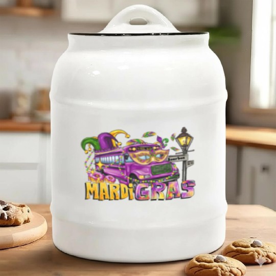Mardi Gras Ceramic Cookie Jars