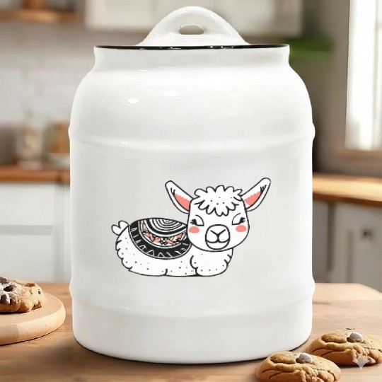 Adorable Llama Resting Ceramic Cookie Jars