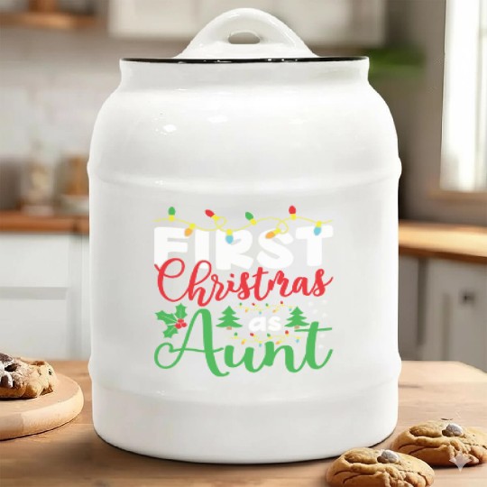First Christmas as Aunt, Christmas Design gifts Ceramic Cookie Jars
