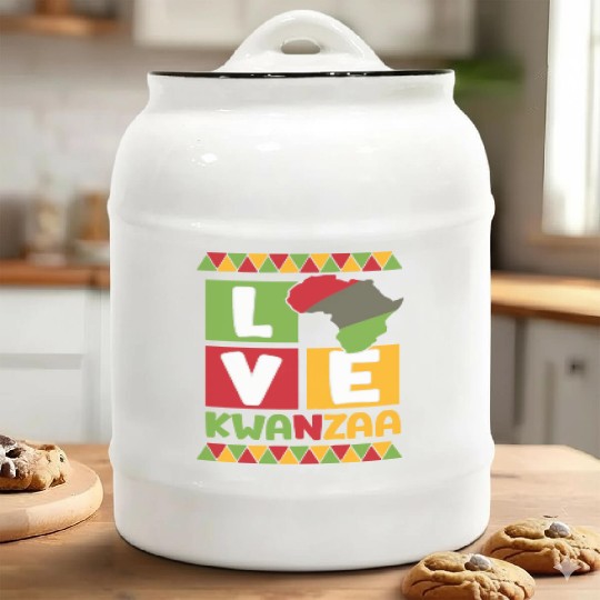 Happy Kwanzaa Vibes Black Heritage Holiday Ceramic Cookie Jars