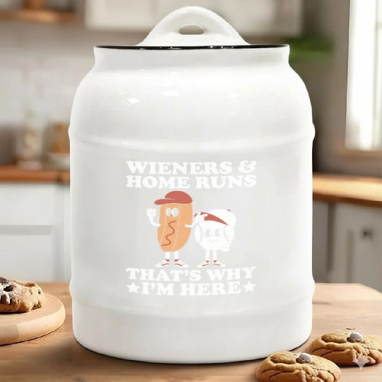Wieners Home Runs Funny Baseball Player Ceramic Cookie Jars