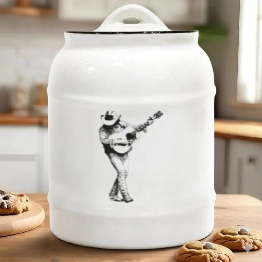 Dwight Yoakam Playing Guitar Ceramic Cookie Jars