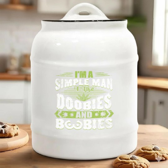 Marijuana Doobies And Boobies Smoking Pot Weed Ceramic Cookie Jars