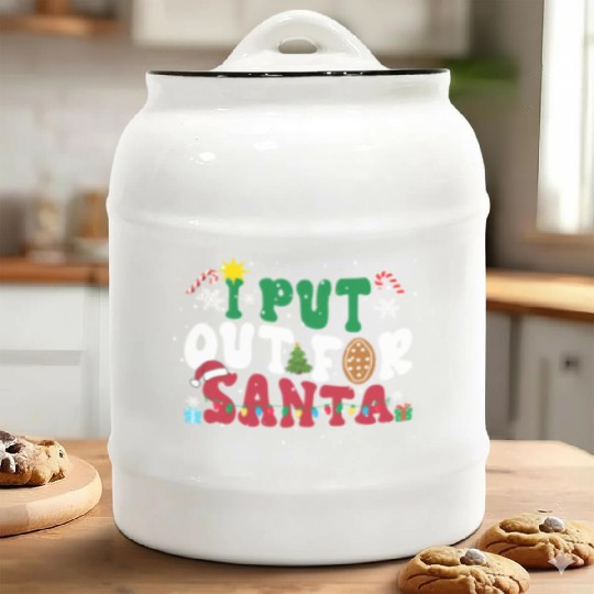 I put Out For Santa Funny Christmas Ceramic Cookie Jars
