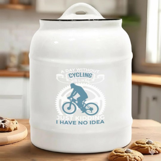 Motivational Cycling Quote Ceramic Cookie Jars