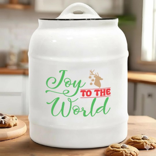 Joy to the world, Christmas design Ceramic Cookie Jars
