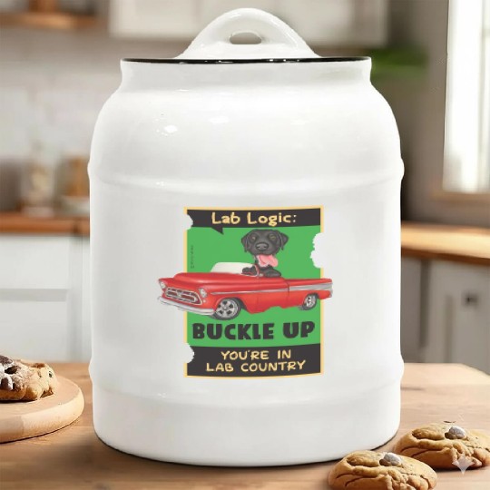 Black Lab Logic Ceramic Cookie Jars