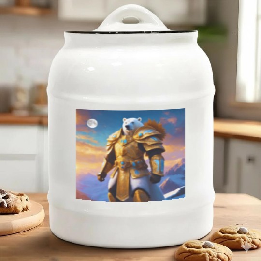 King Polar Bear Ceramic Cookie Jars