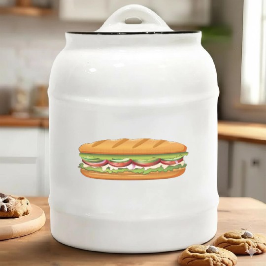 Subway Sandwich Design Ceramic Cookie Jars