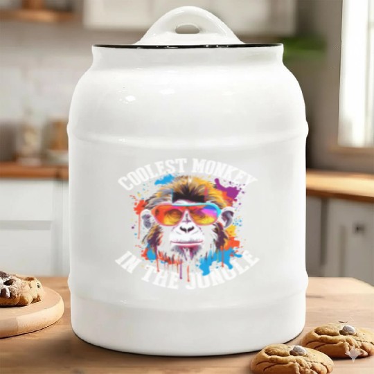 Coolest Monkey In The Jungle Ceramic Cookie Jars
