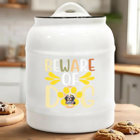 Beware Of Dog Ceramic Cookie Jars