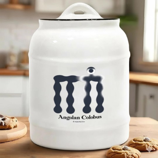 Bold monkey print "Angolan Colobus" Ceramic Cookie Jars