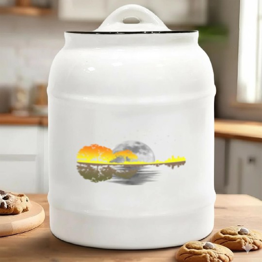 Guitar Player Gift Vintage Guitarist Ceramic Cookie Jars