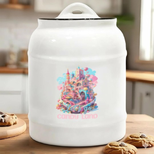 Let's Go Candy Land Graphic Ceramic Cookie Jars
