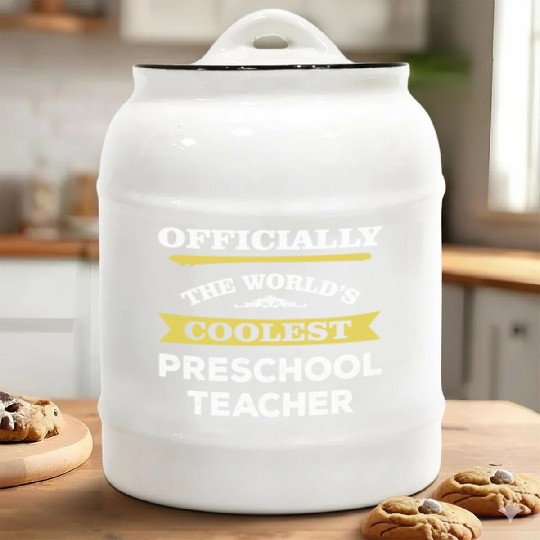The World's Coolest Preschool Teacher Ceramic Cookie Jars