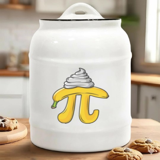 Banana Cream Pie Funny Pi Day Math Equations Ceramic Cookie Jars