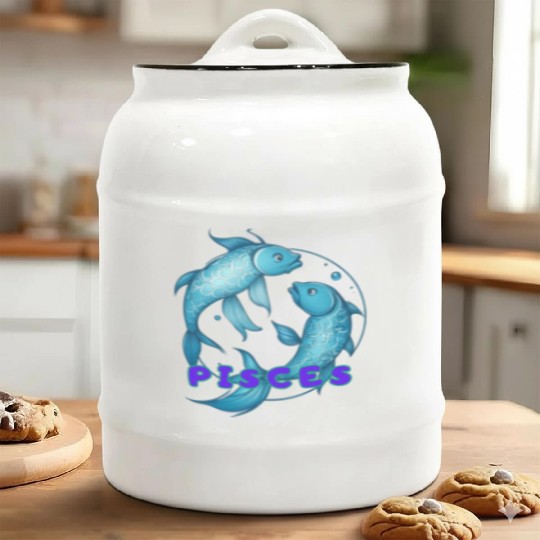 Pisces Horoscope Ceramic Cookie Jars