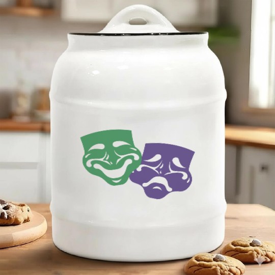 MARDI GRAS MASKS Ceramic Cookie Jars