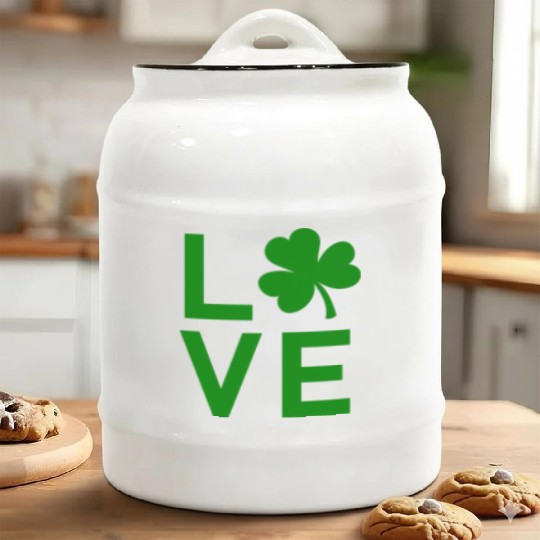 Irish Clover LOVE Ceramic Cookie Jars