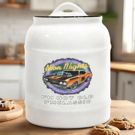 Timeless Neon Statement Ceramic Cookie Jars - Hot Rod