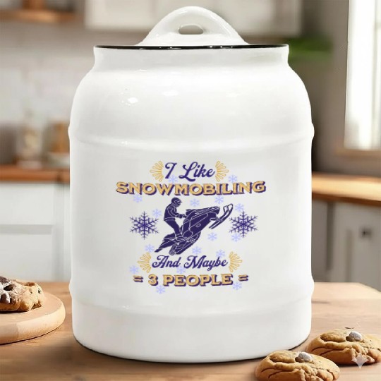 Funny Snowmobiling Introvert Ceramic Cookie Jars Men Women