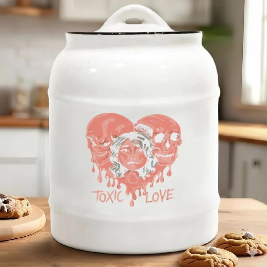 Toxic Love Valentine Couple Ceramic Cookie Jars