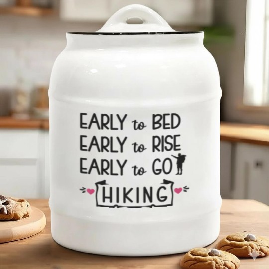 Early to Bed Early to Rise Early to Hike. Ceramic Cookie Jars