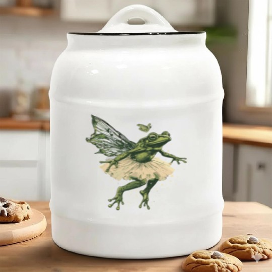 Ballet Frog Fairy Tale Amphibian Fantasy Animal Ceramic Cookie Jars