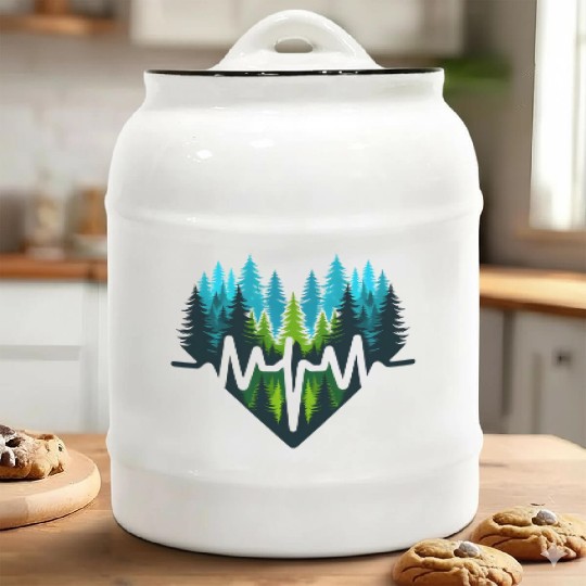 Forest Pulse Nature Ceramic Cookie Jars