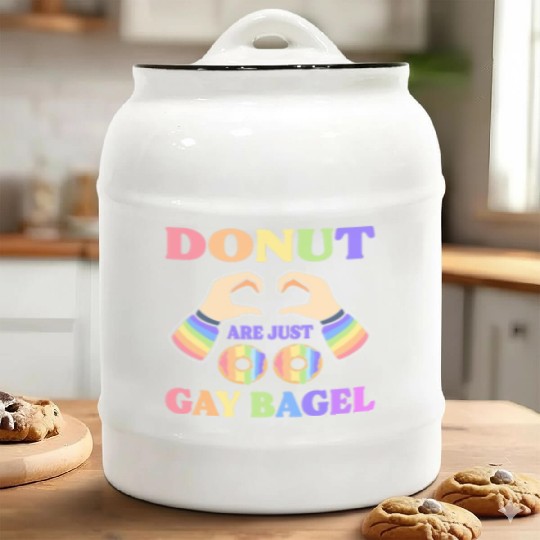Donuts Are Just Gay Bagel LGBT Ceramic Cookie Jars