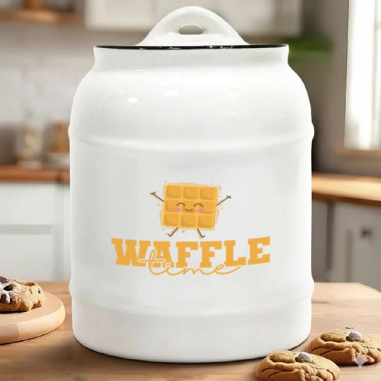 Waffle Time Favorite Food Ceramic Cookie Jars