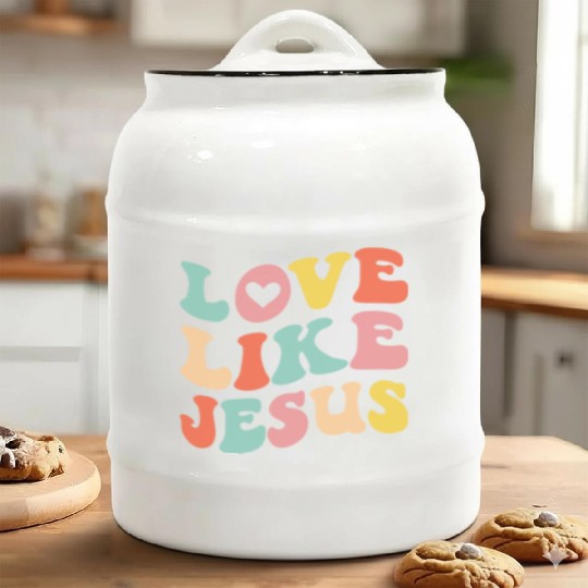 Love like Jesus Love God Christian Ceramic Cookie Jars