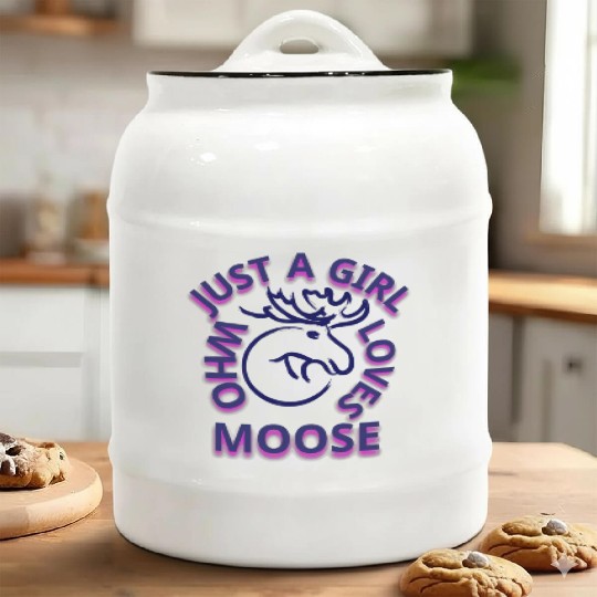just a girl who loves moose Ceramic Cookie Jars