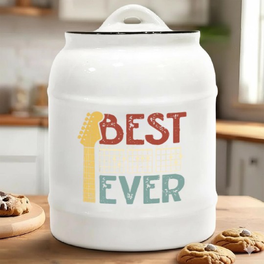 Best Guitar Dad Ever Chords Guitar Dad Fathers day Ceramic Cookie Jars